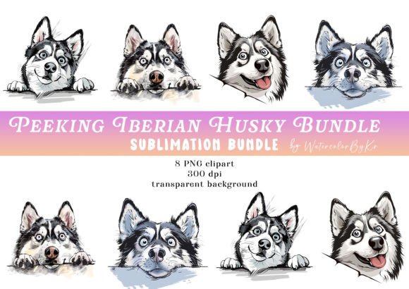 Download Peeking Siberian Husky Dog Bundle - Siberian husky dog Collection