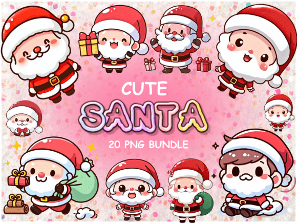 Download 20 Cute Santa PNG Bundle - Santa Clipart - Cute Collection