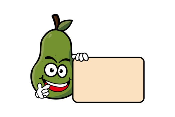 Download Cute Smiling Avocado Cartoon Character - Cute Collection