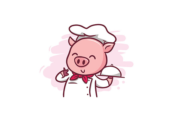 Download The Cute Pig Chef Illustration - Cute Collection
