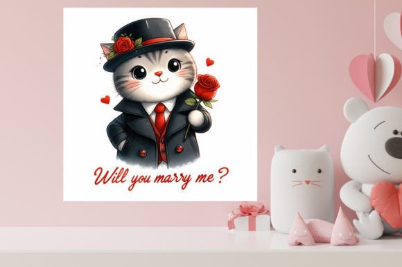Download Valentines Cute Cat Illustration - Cute Collection