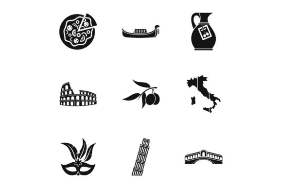 Download Holiday in Italy Icons Set, Simple Style - Style Collection