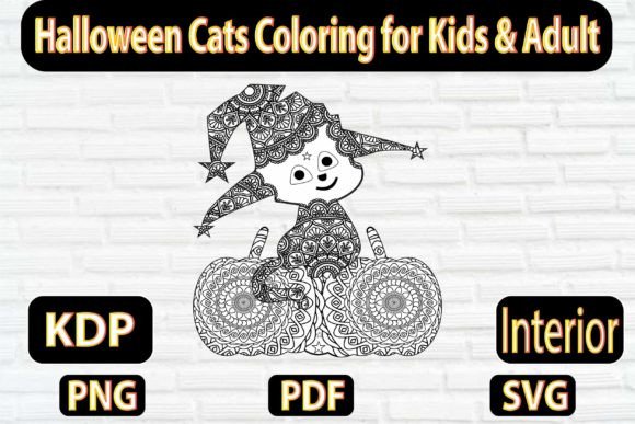 Download Cute Halloween Cats Coloring Page - Cute Collection