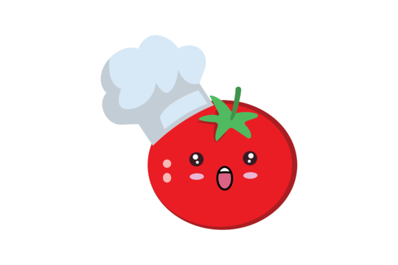 Download Kawaii Cute Tomato Chef Illustration - Cute Collection
