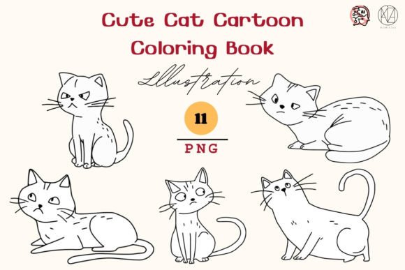 Download Cute Cat Cartoon Coloring21 PNG - Cute Collection