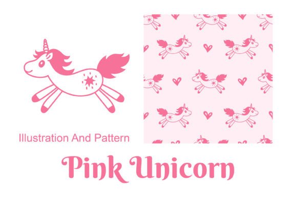 Download Pink Unicorn Illustration and Pattern - Unicorn Collection