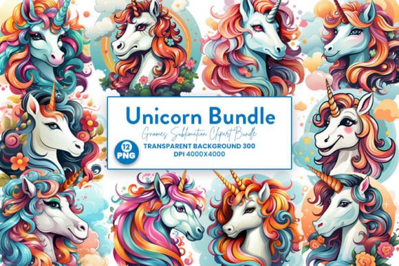 Download Unicorn Illustration Clipart PNG Bundle - Unicorn Collection