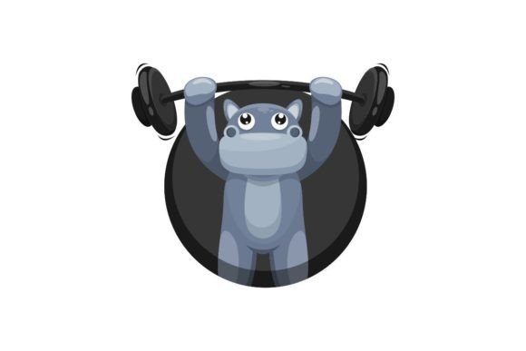Download Cute Hippo Illustration Logo Design - Cute Collection