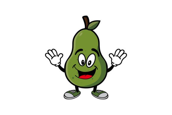 Download Cute Smiling Avocado Cartoon Character - Cute Collection