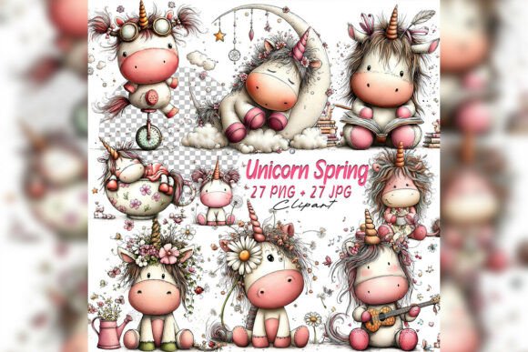 Download Whimsical Unicorn Girl Clipart Set Nurse - Unicorn Collection