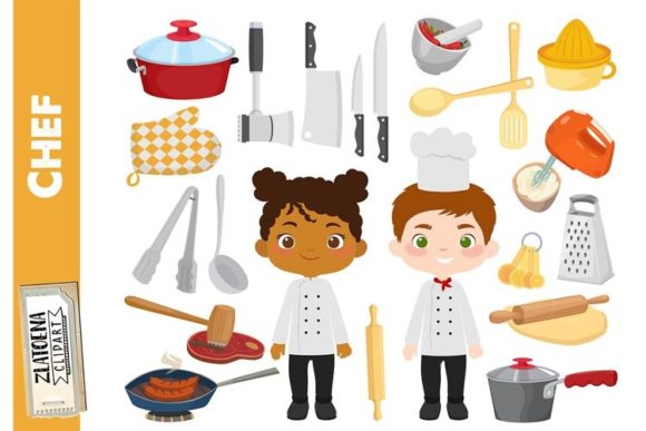 Download Chef Clipart Cooking Illustration Bundle - Chef clipart Collection