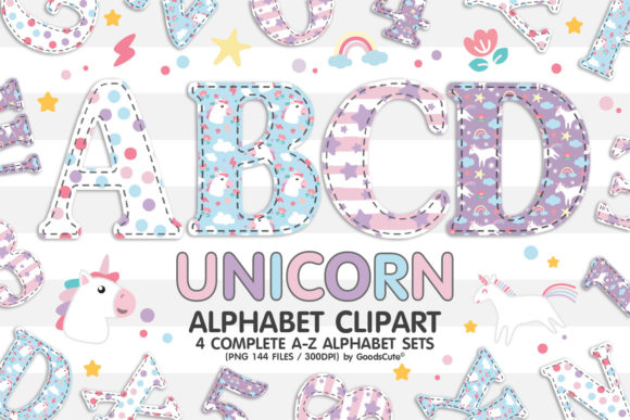 Download Unicorn Alphabet Letters Sublimation - Unicorn Collection