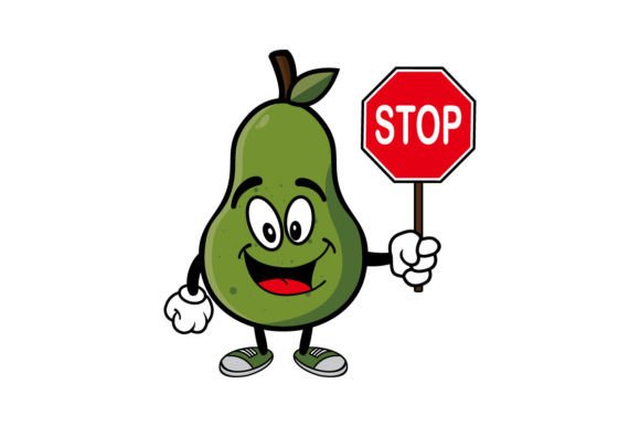 Download Cute Smiling Avocado Cartoon Character - Cute Collection