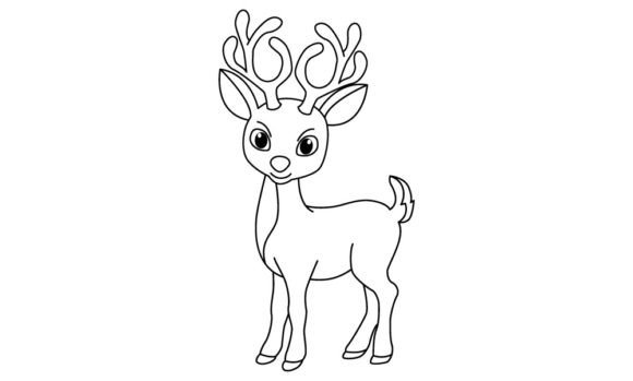 Download Cute Deer Cartoon Coloring Page - Cute Collection